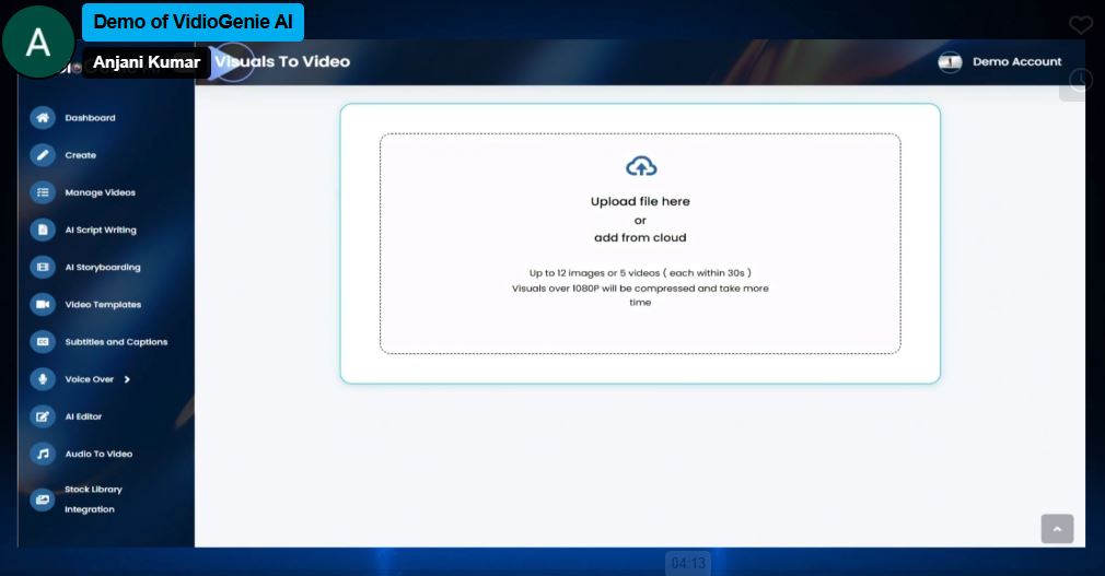 vidio genie inside the app podcast option