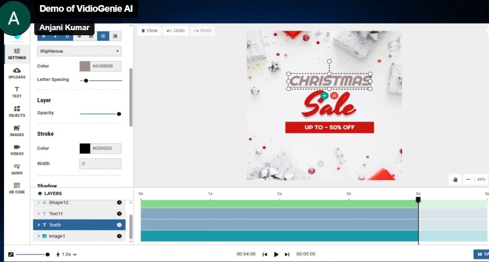 vidio genie inside the tool creat image option