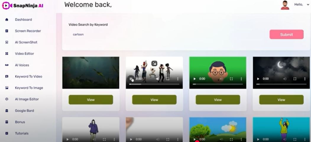 INSIDE THE APP VIDEO SEARCH OPTION