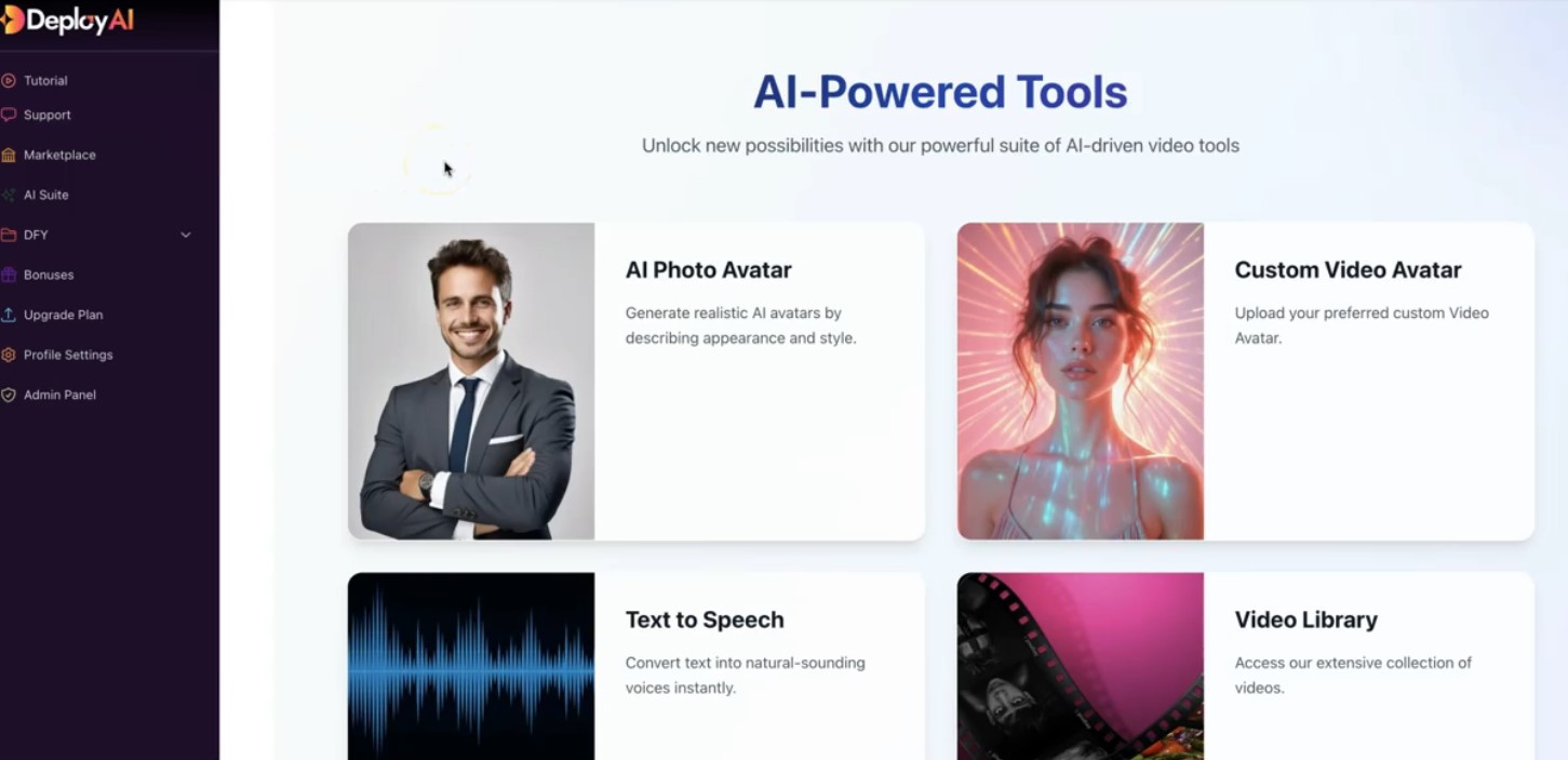 inside the tool dashboard deployai