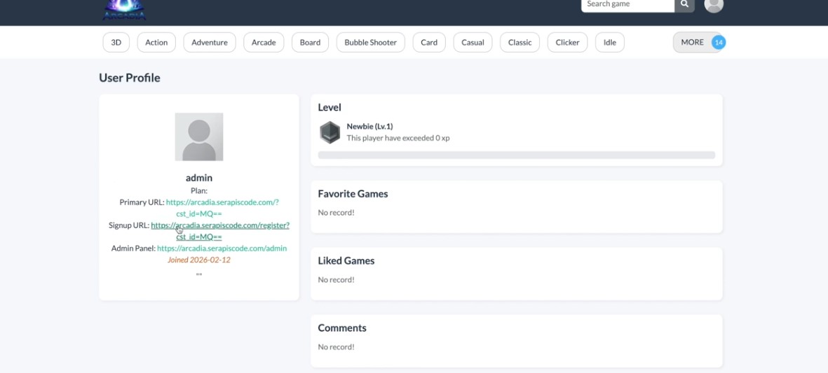 MY EXPERIENVCE ARCADIA DASHBOARD
