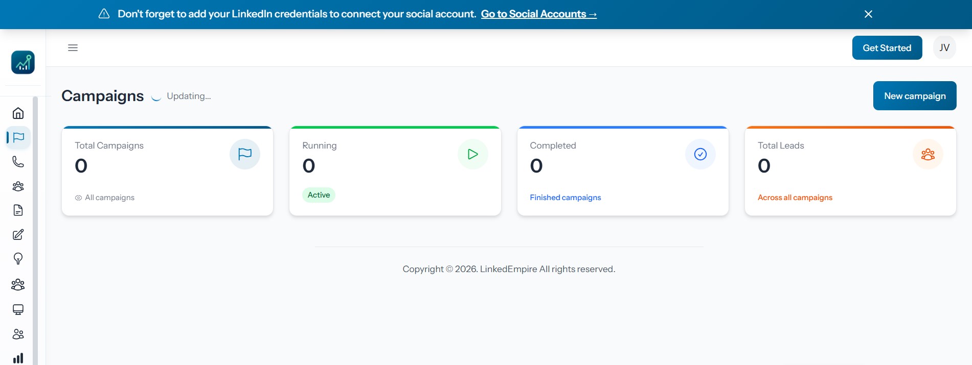 Campaign management dashboard overview