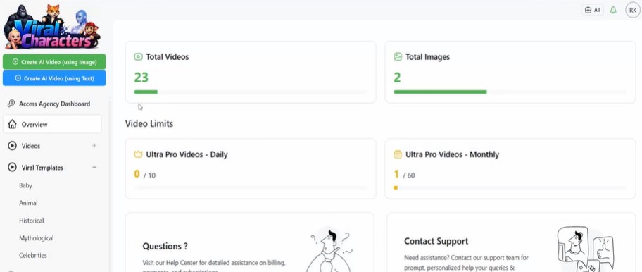 inside the app dashboard